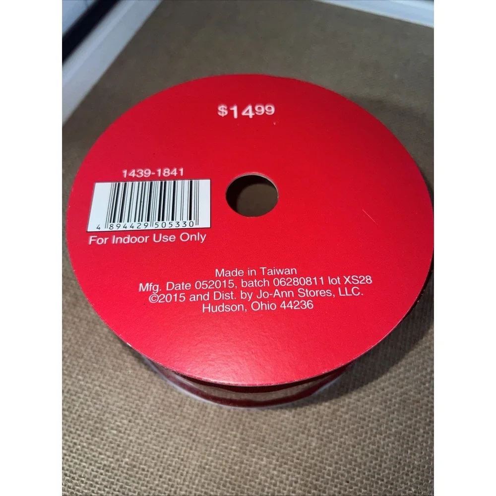 Jo-Ann Holiday Cheer Red Shiny Christmas Ribbon 2.5in x 100ft Wire-Edged RB08